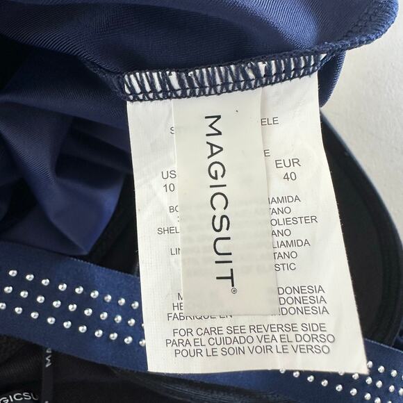 Magicsuit Gabby Romper in Star Studded Women Size 10 Navy Wireless Racerback New - Picture 10 of 13